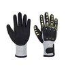 Gants anti-vibrations enduits de sable et de nitrile gris HPPE Shell de calibre 13