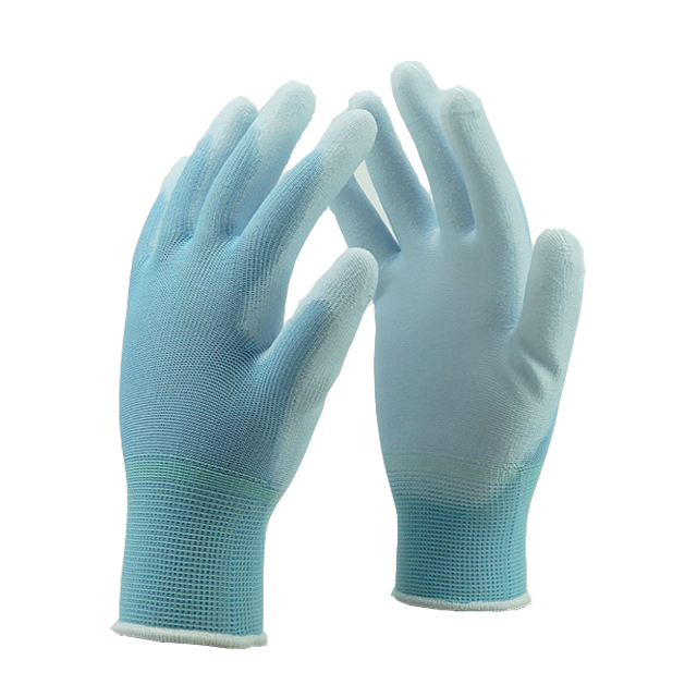 Gants enduits d'unité centrale en polyester/nylon bleu Wathet de calibre 13