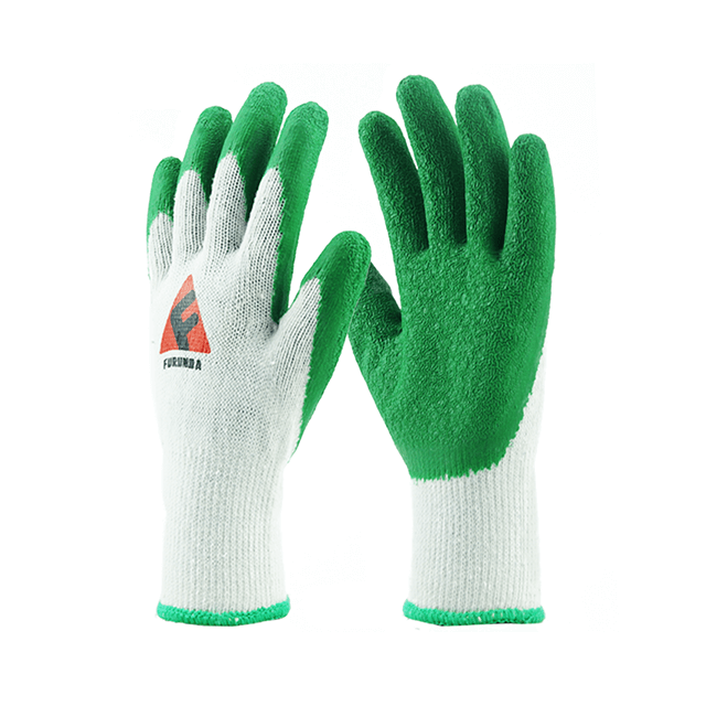 Gants enduits de latex avec doublure en polyester de calibre 10