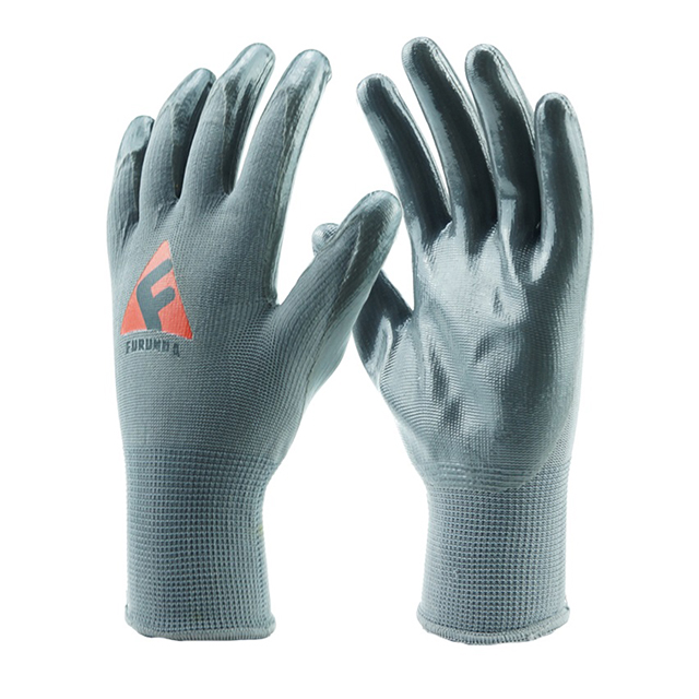 Gants enduits de nitrile avec doublure en polyester/nylon de calibre 13