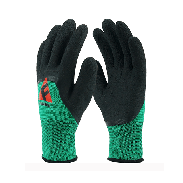 Gants enduits de mousse de latex 3/4 avec doublure en polyester de calibre 13