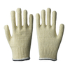 Gants de surjet à double couleur en tricot de polyester jaunâtre de calibre 10