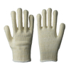 Gants de surjet à double couleur en tricot de polyester jaunâtre de calibre 10