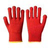 Gants en tricot de polyester rouge jauge 10